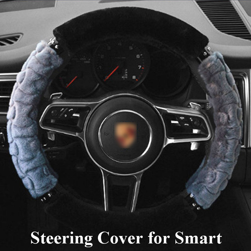 

Car Steering Wheel Cover for smart fortwo All Model 38cm Plush Feel Comfortable Cubre Volante Couvre Volant omp