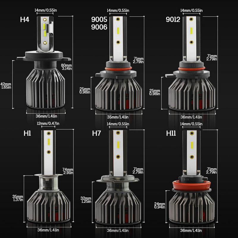 

H4 LED Headlight Conversion Kit Bulbs 100W 10000LM 6000K Hi/Lo Beam 6000K