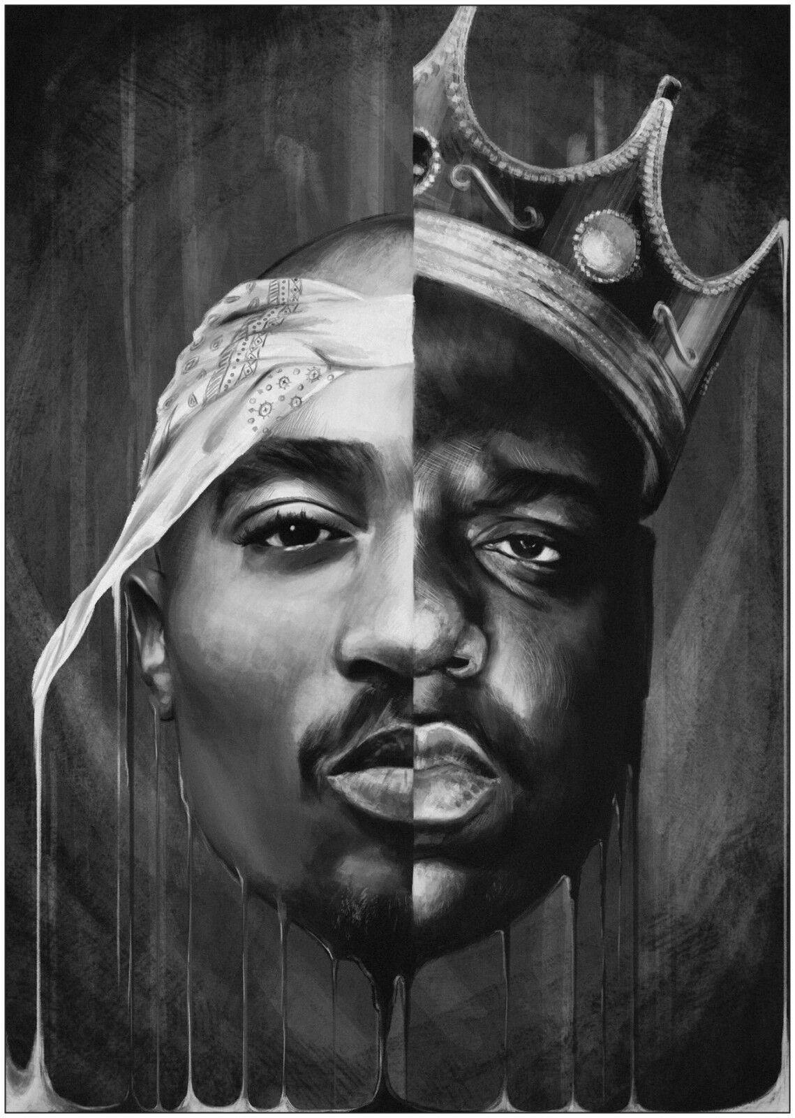 

Biggie Smalls BIG and 2Pac Tupac Home Decor Handpainted &HD Print Oil Painting On Canvas Wall Art Canvas Pictures 200119