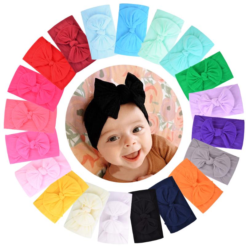 

1 Piece Candy Color Hair Bows Broadside Baby Headband For Girls Elastic Hair Band Boutique Hairband Turban Accessories