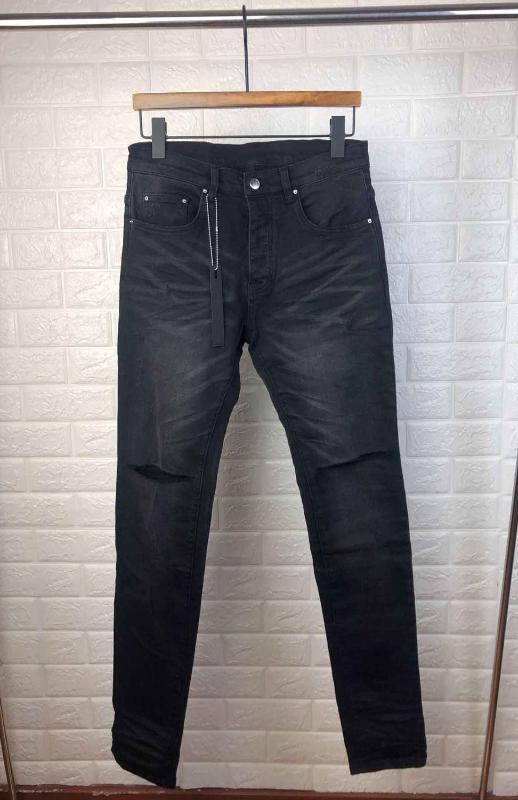

Men Hi street slim fit distressed black jeans, As pic
