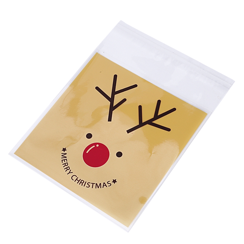 

Elk Self Adhesive Christmas Cookie Cellophane Gift Treat Candy Bags Pack of 50 pcs