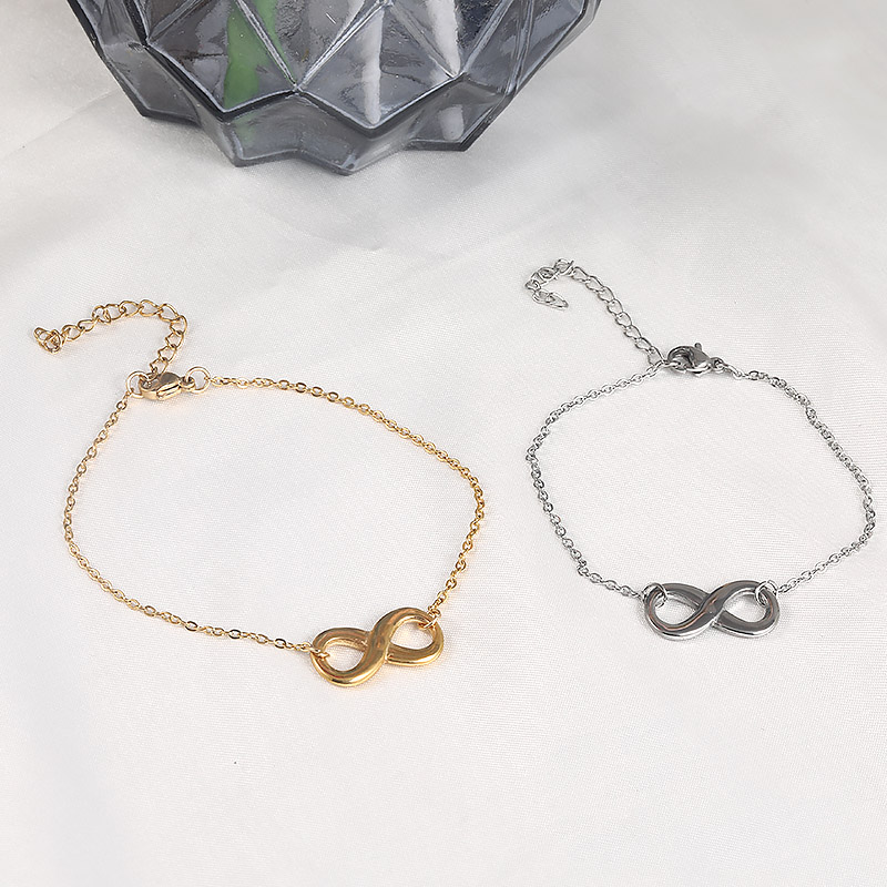 

Infinity symbol Charm Stainless Steel Bracelets For Women Simple Adjustable Gold Silver chain Number 8 Bracelet Party Wedding Jewelry Gifts