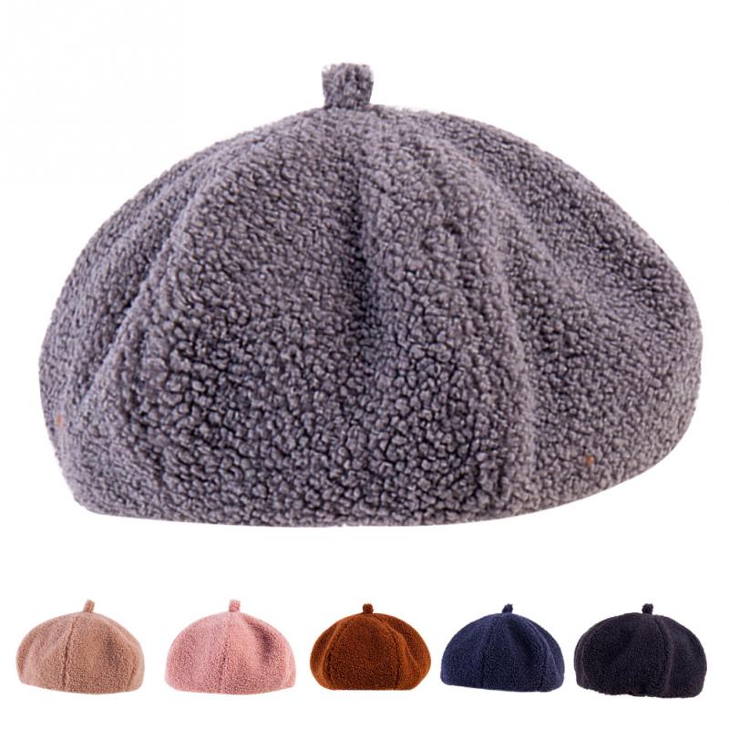 

Fashion Solid Color Art French England Style Women Wool Beret Cap Hat, Black