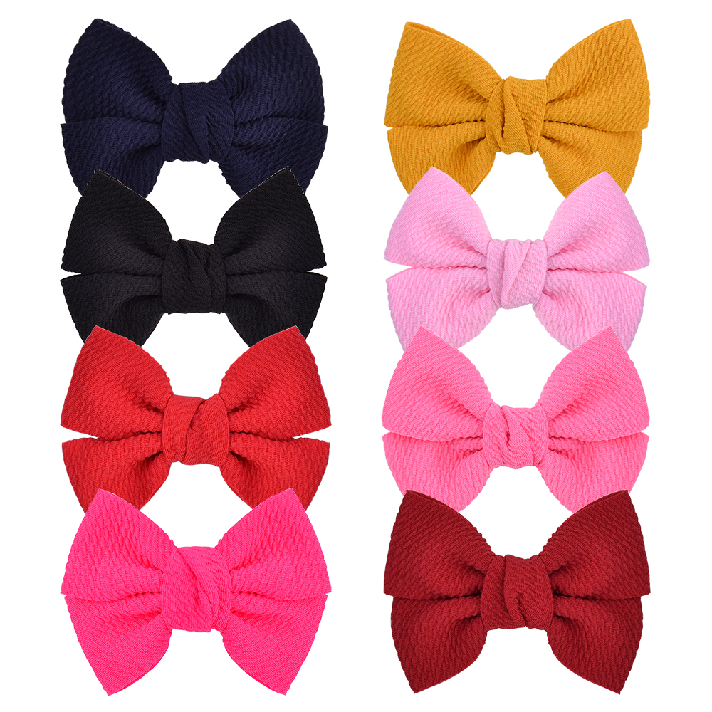 

4 Inches Solid Hair Bows Simple Hair Clip For Kids Girls Boutique Hairgrips Handmade Party Headwear Hair Accessories, Multi-color
