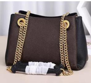 

2020 High Quality classic Women real Leather Shoulders purse Floral Print Handbags Crossbody shopper chain Bag