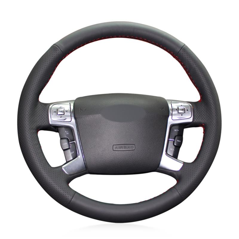 

Black Genuine Leather Car Steering Wheel Cover for Mondeo 4 2007-2012 S-Max 2008