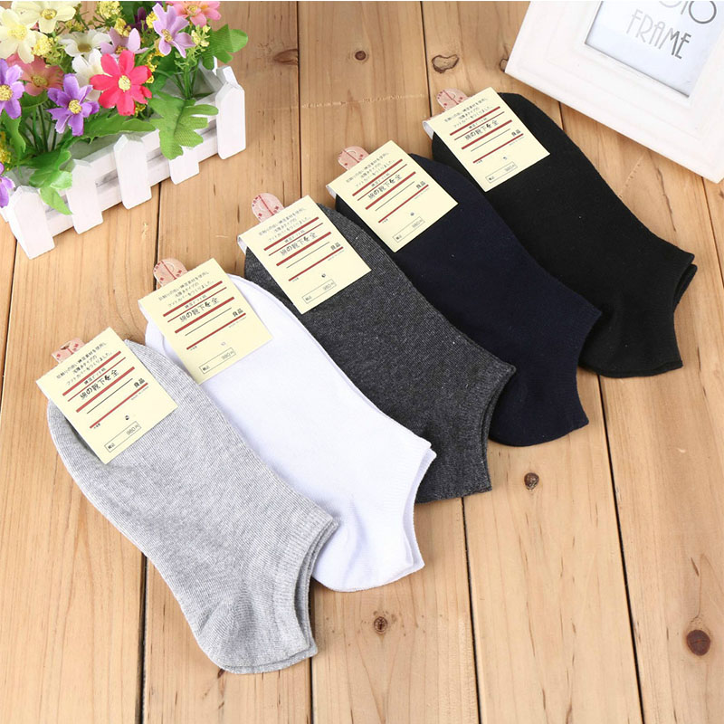 

4 Pairs/Lot Quality Socks Mens Striped Sock Ankle Low Cut Cotton Casual Socks Casual, Black