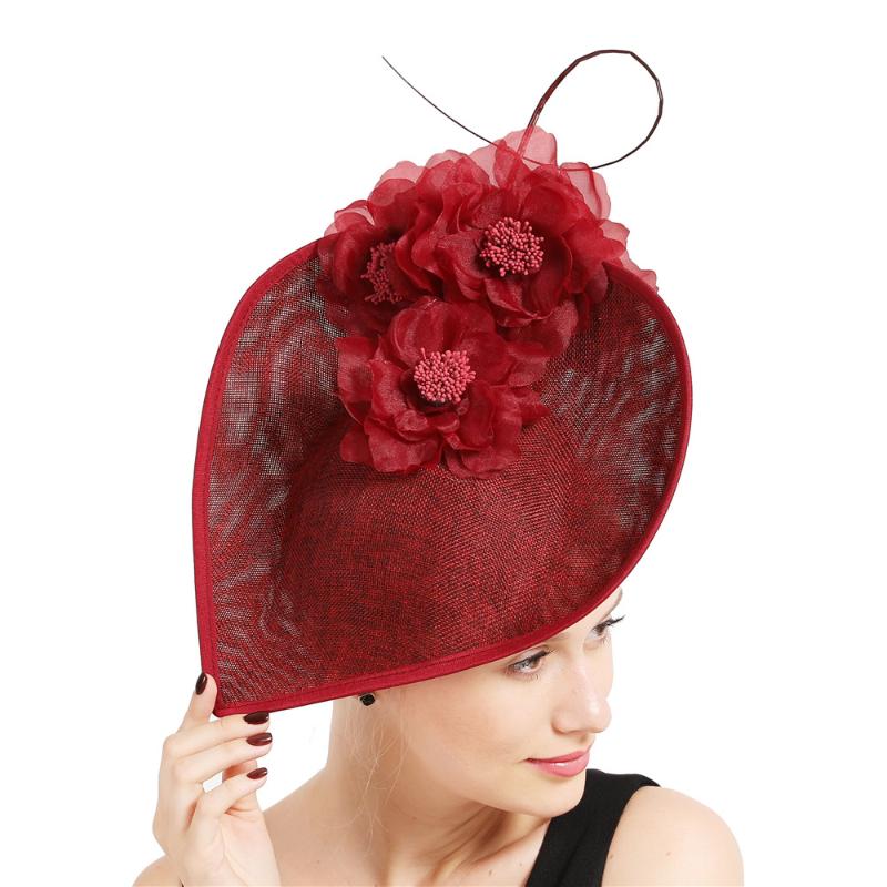 

big millinery fascinators derby hat with fancy flowers Generous women hats accessories ladies headwear headbands fashion fedora