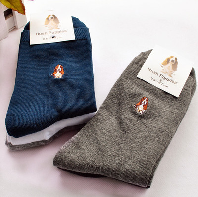 

20190414 Men's Cotton Socks Embroidered Dog Cartoon Socks, Black