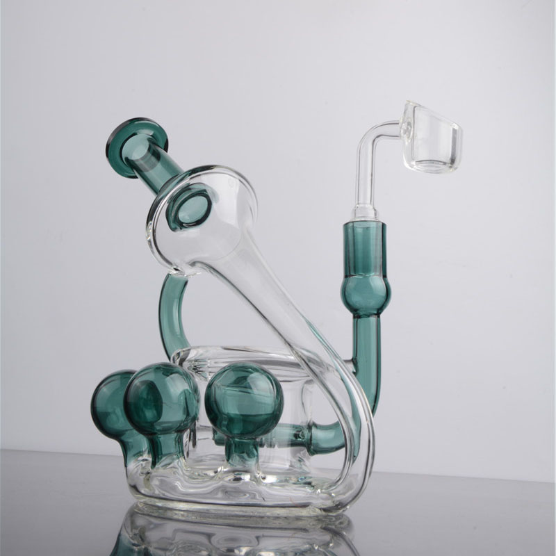 

Purple Recycler Glass Bong dab rig Perc Water Pipe oil rigs Hookah Pipe Smoking accessories bongs 14mm joint with banger
