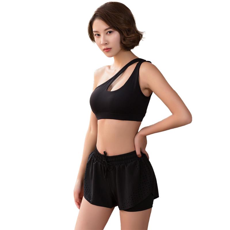 

Summer Hot Sale Young Women' Casual Running Shorts Yoga Jogging Anti-lighting Hot Short Pants Gray Black Soft Yoga Shorts V10