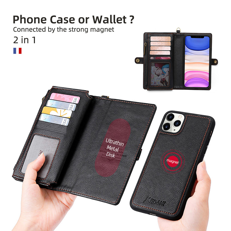

For IPHONE Case Leather Luxury PU Flip Case Mobile Phone Back Housing Cover For iPhone6/6Splus,iPhone7/8plus Case Cover with card slots, Black