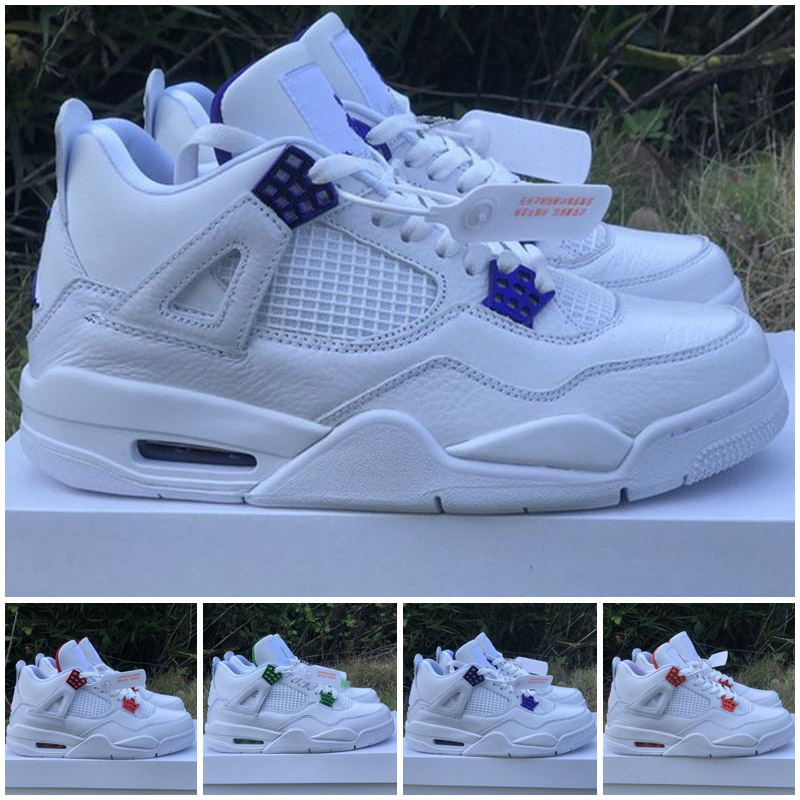 

Outdoor Basketball Shoes UNC Jumpman 4 IV Red Metallic Orange White Green Purple Jumpman 4 Men Sports Shoes, As photo 4