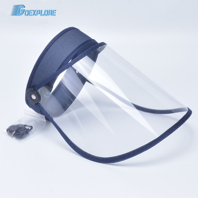 

Protective Hat Anti-spitting Cover with Transparent Outdoor Windproof Adjustable Face Shield safety cap, Purple