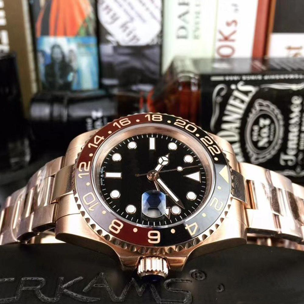 

tabie821219 sale Rose gold V3 Version Batman mens watch automatic movement Ceramic Rotating Bezel sapphire glass steel strap wristwatch