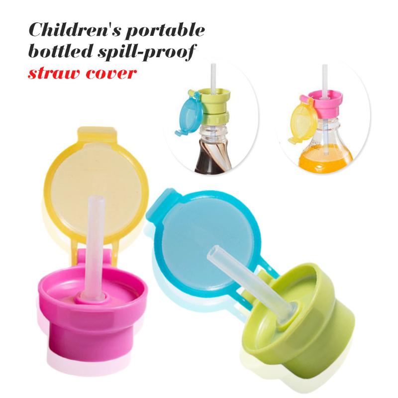 

Water Bottle Portable Sport Camping Cycling Juice Drinkware Plastic Children Kids Water Bottle Drinking Straw Cover