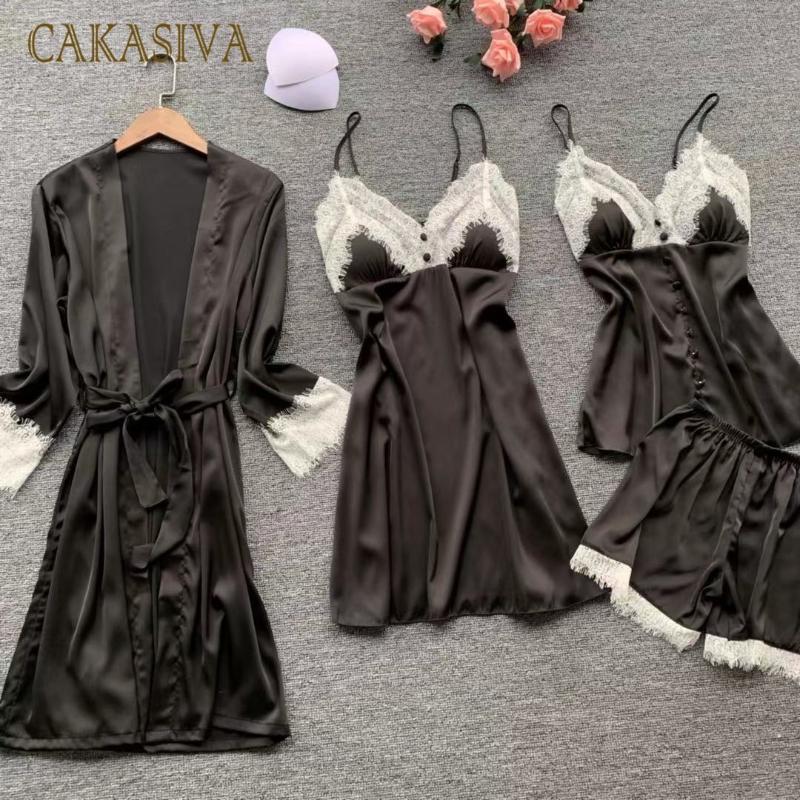 

Pajamas Female Summer Sexy Pijamas Lingerie Nightdress Sleepware Pyjamas Nightware Women Chest Pad Dressing Gowns Thin