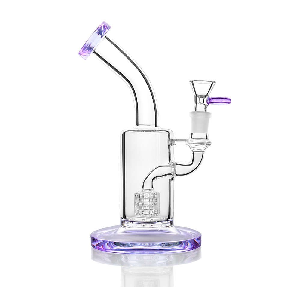 

Purple Bong Matrix perc 14mm Beaker Base Bongs Waterpipes Dab Rigs Shisha Oil Rigs Thick Glass Water Bongs Free Shipping