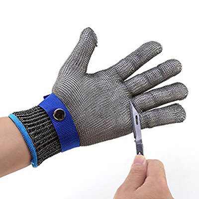 

NEW 100%STAINLESS STEEL SAFETY CUT PROOF PROTECT GLOVE METAL MESH BUTCHER