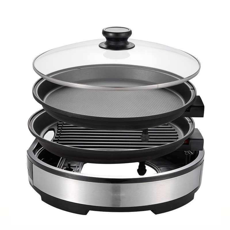 

DMWD 220V Multifunctional Electric BBQ Grill Smokeless Barbecue Pan Non-stick Electric Skillet Pancake Maker For 3-5 People