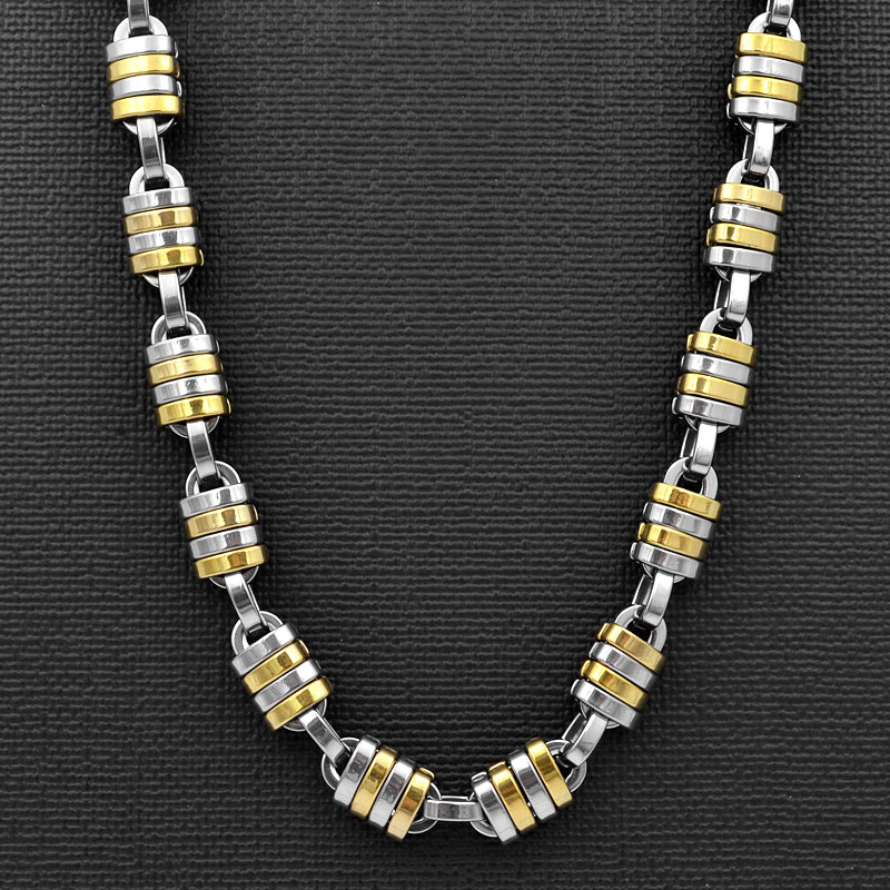 

SUNNERLEES Fashion Jewelry Stainless Steel Necklace 9mm Geometric Byzantine Link Chain Silver Gold Color For Men Women SC73 N