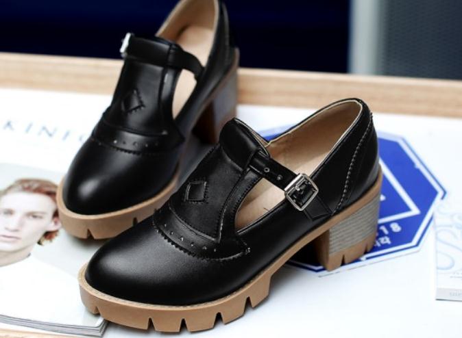 

2019 Women's shoes in Spring and Autumn with New style High heel Coarse heel round head waterproof table @QWER398, Pink