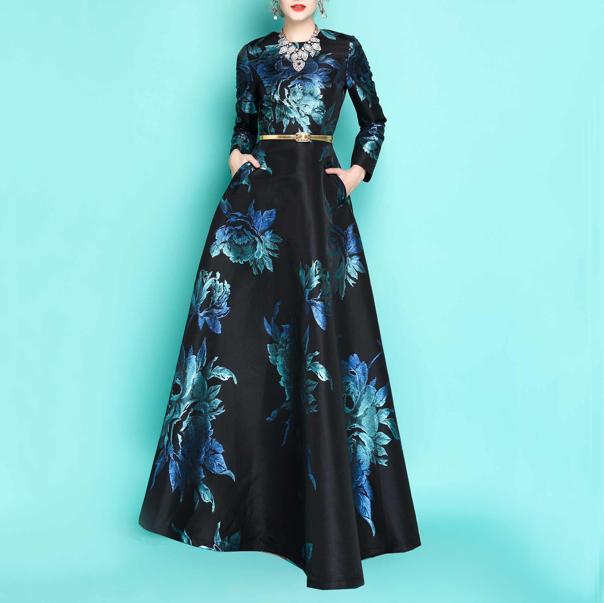jacquard dress maxi