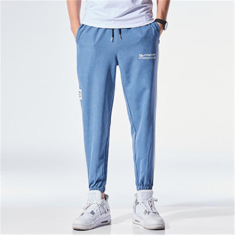 

Loose Casual Man Harem Pants Fashion New Hot Sell Drawstring Pencil Cropped Pants Straight Leggings Male Pocket Trousers Clothing, Gray