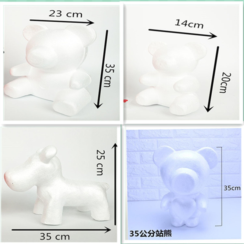 

1PC 10m/20cm/35cm Foam Rose Bear Mold DIY Artificial Rose Flower Bear Plastic Roses Luck Dog Mold Model, 10 cm heart