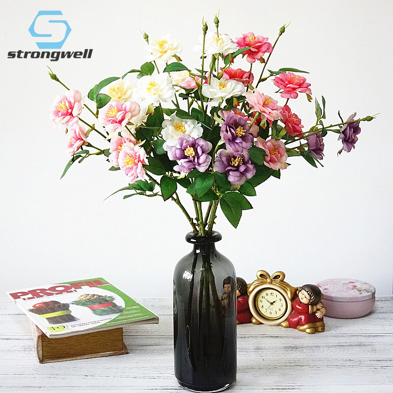 

Strongwell Nordic Single Iceberg Rose Flower Artificial Flower Fake Silk Wedding Photography Home Decoration, Beige