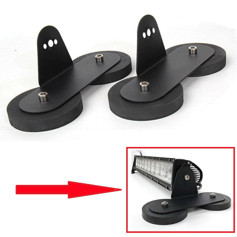Magn/étique Support Fixation Support pour Lampe de Travail LED Barre Noir 2 Pack pour Off Route LED L/éger Barres Magn/étique Support Support