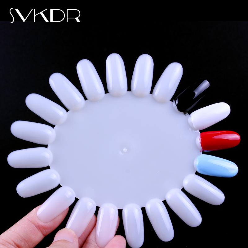 

SVKDR White False Nail Tips Color Display Practice Wheel Board Nail Art Tools Professional Color Card For UV Gel Polish, 1pcs