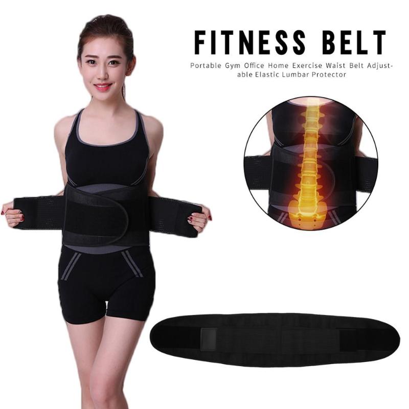 

New Breathable Fitness Waist Belt Elastic Adjustable Lumbar Support for Back Pain Relief Bodybuilding Brace Gym Protection Belt, Black xxl