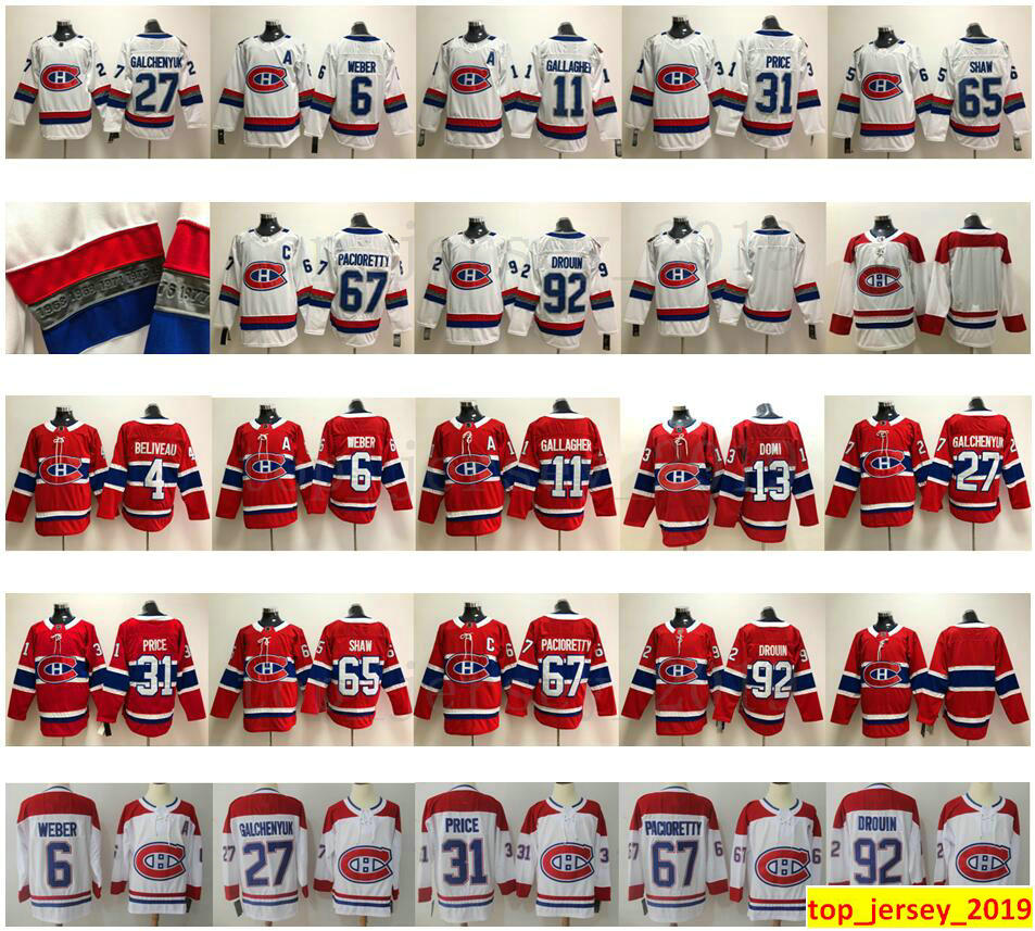 

Montreal Canadiens 6 Shea Weber Brendan Gallagher Alex Galchenyuk Carey Price Andrew Shaw 67 Max Pacioretty Jonathan Drouin Max Domi Jersey, Red
