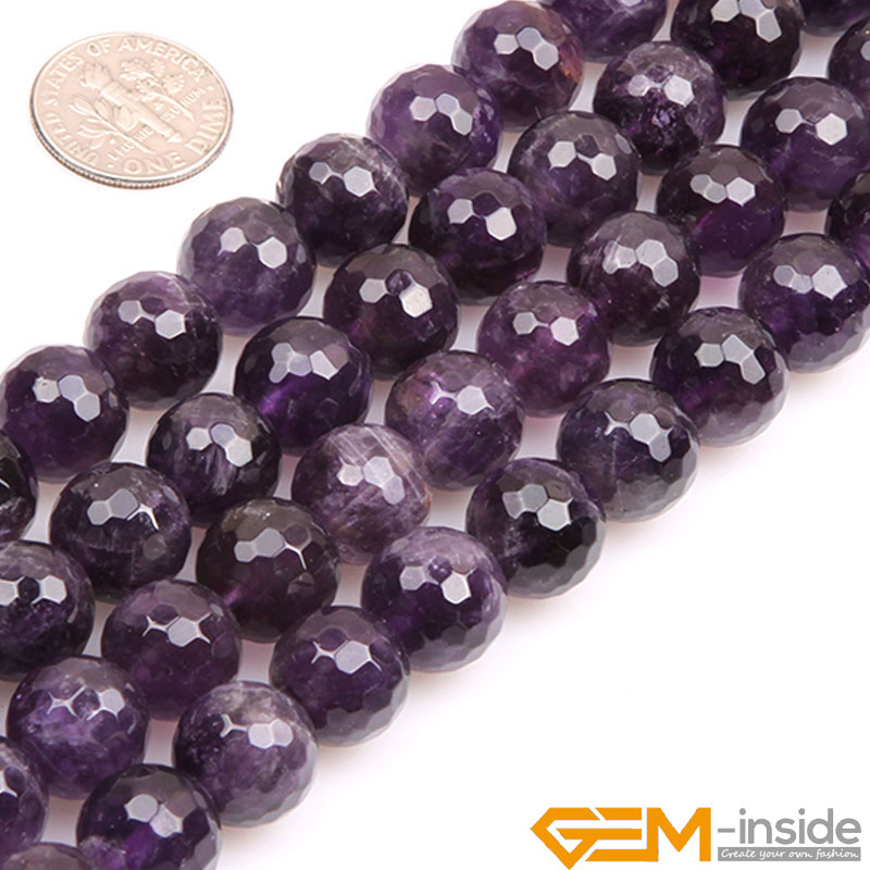 

Other Natural Stone Dark Purple Amethysts Faceted Round Beads For Jewelry Making DIY Acceories Bead 4 6 8 10 12mm Strand 15"