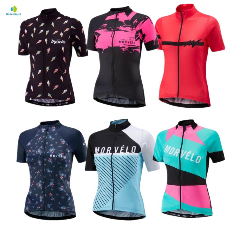 

Morvelo Women's girls Summer Short Sleeve Cycling Jersey Bicycle Road MTB bike Shirt Outdoor Sports Ropa ciclismo Clothing, 008