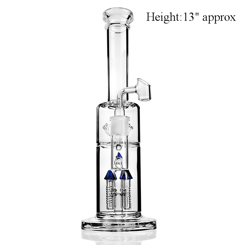 

13" big glass tube bongs Hookahs Rocket perc diamond filter water pipes tall Straight Bong oil dab rigs