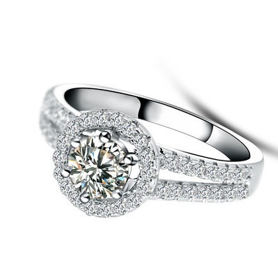 JQueen 3.45ct 925 Sterling Silver ring set vintage ring Round White Topaz jewelry Wedding Rings For Women s925 silver Y1892606