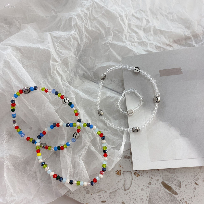 

AOMU 2020 Korean Retro Fashion Colorful Bead Bracelet Simple Handwork Beaded Bracelet For Women Jewelry