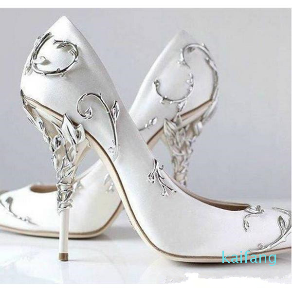 

Hot Luxury pink/gold/burgundy Comfortable Designer Wedding Bridal Shoes Silk stain eden Heels Shoes for Wedding Evening Party Prom Shoes, Blue