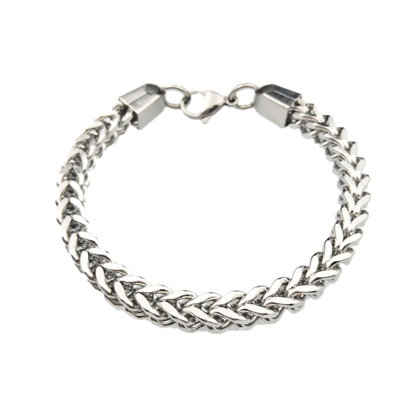 

6*6mm Men's Bracelets Gold Silver Stainless Steel Curb Cuban Link Chain Bracelets For Men Women Wholesale Jewelry Gift Fashion