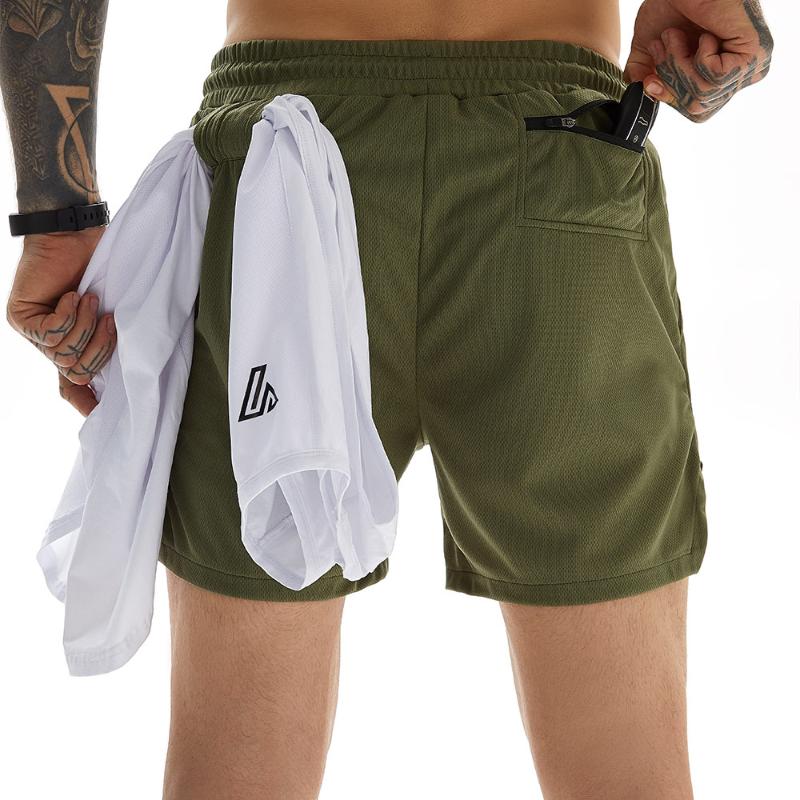 

Men Summer Running Shorts Male New gym Shorts 2020 Solid Breathable Elastic Waist Sport Jogger quick-drying sport men, Picture color