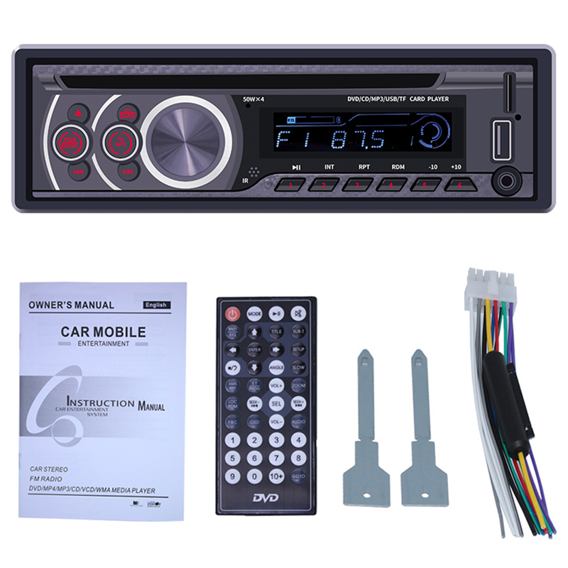 

Car Stereo CD Player - Single Din Bluetooth Audio and Hands Free Calling MP3 Player CD/DVD/VCD USB Port AUX Input AM/FM Radio Re