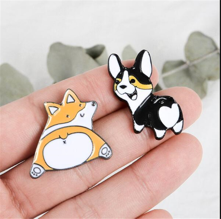 

Creative Corgi Dog Brooch Lady Hat Collar Pin Men's Jackets Backpack Badge High Quality enamel Metal Brooch Jewelry T356