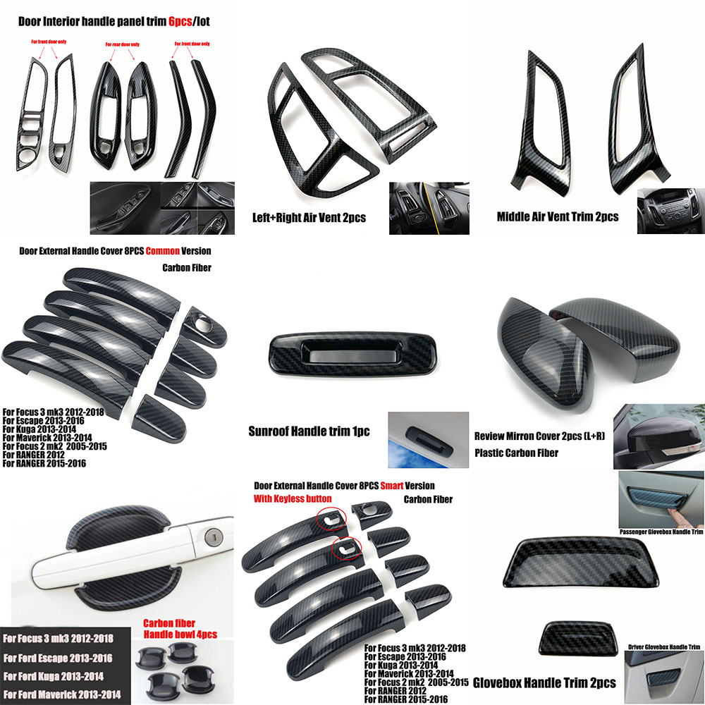

Car Styling Accessories Interior Carbon Fiber Decorative Trim Sticker trim case For Focus 3 mk3 Sedan Hatchback 2012-2014