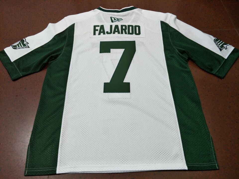 

custom Men Saskatchewan Roughrider Cody FAJARDO #7 Full embroidery College Jersey or any name or number jersey, Black