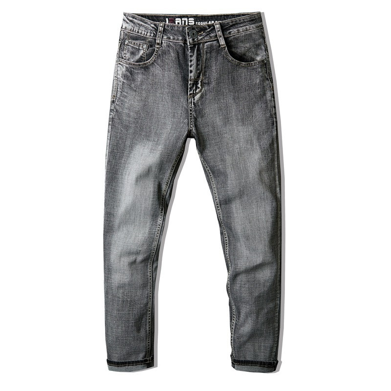 

2020 New Arrivals Jeans Men Quality Brand Business Casual Male Denim Pants Straight Slim Fit Dark Blue Men's Trousers, P306