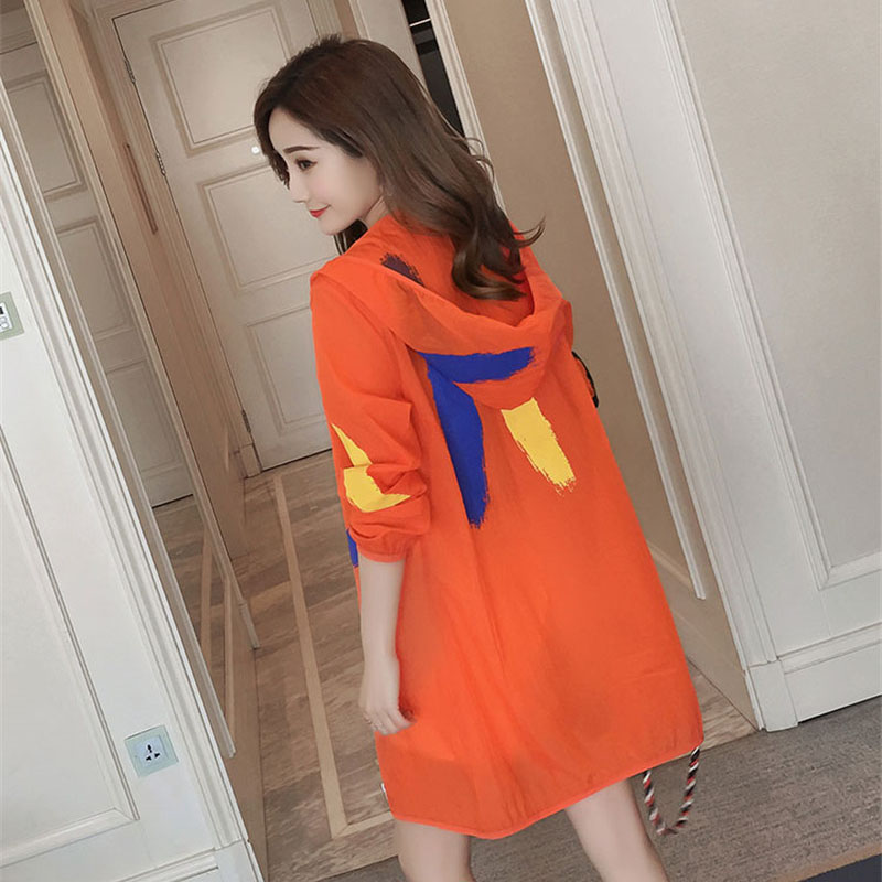 

Summer Sun Protection Clothing Women Mid Long Coat 2020 New Printed UV Protection Sun Overcoat Plus Size -4XL Beach Jacket J353, White