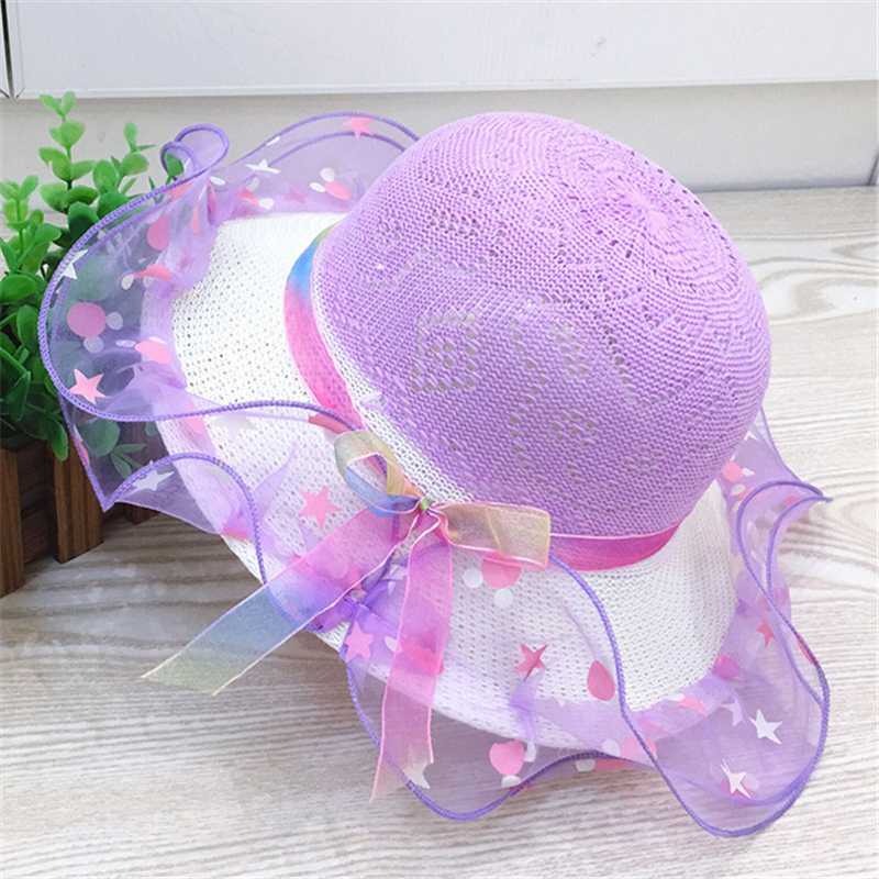

2020 Children Summer Straw Hat Lace Sun Hats for Kids Girls Boys Beach Cap Panama Hat bone, White